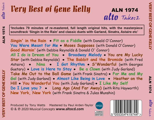 VERY BEST OF GENE KELLY - WITH DONALD O'CONNOR, DEBBIE REYNOLDS, FRANK SINATRA, JUDY GARLAND AND MORE