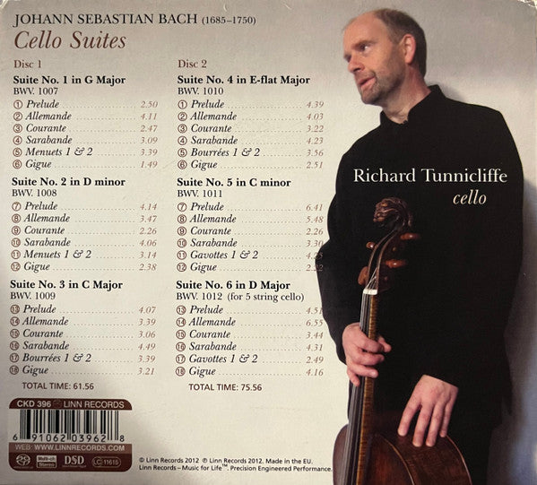 BACH: Cello Suites: Richard Tunnicliffe (2 HYBRID SACDS)