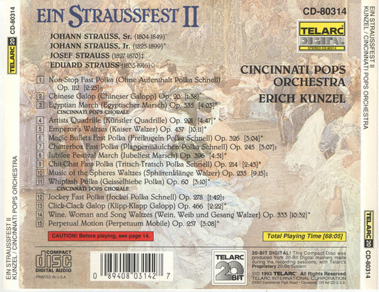 STRAUSS: EIN STRAUSSFEST 2 - Erich Kunzel, Cincinnati Pops Orchestra