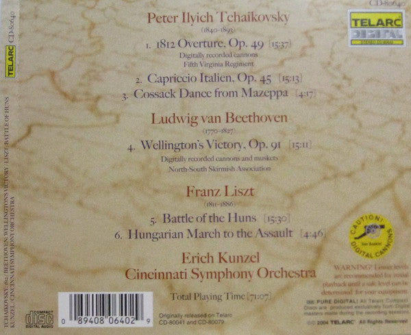 TCHAIKOVSKY: 1812 OVERTURE; BEETHOVEN: WELLINGTON'S VICTORY - Erich Kunzel, Cincinnati Pops Orchestra
