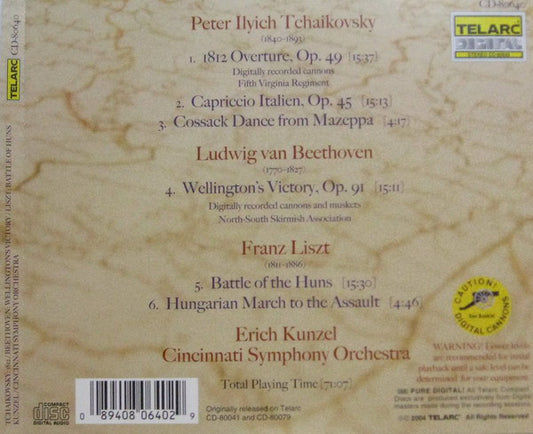 TCHAIKOVSKY: 1812 OVERTURE; BEETHOVEN: WELLINGTON'S VICTORY - Erich Kunzel, Cincinnati Pops Orchestra