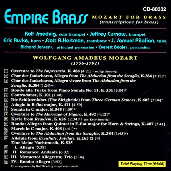 MOZART FOR BRASS - Empire Brass