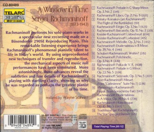 RACHMANINOFF: A WINDOW IN TIME - Rachmaninoff Performs His Solo Piano Works