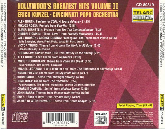 HOLLYWOOD'S GREATEST HITS VOL. 2 - Erich Kunzel, Cincinnati Pops