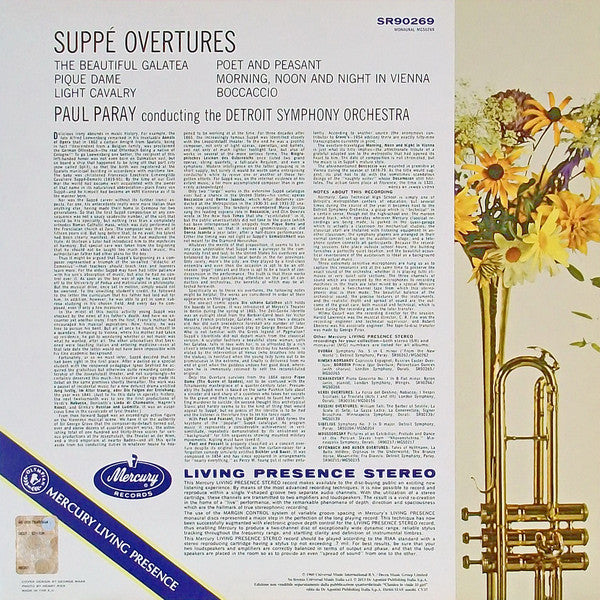 SUPPE: OVERTURES - PAUL PARAY, DETROIT SYMPHONY (180 GRAM VINYL LP)
