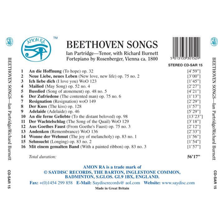 Beethoven: Songs - Ian Partridge, Richard Burnett