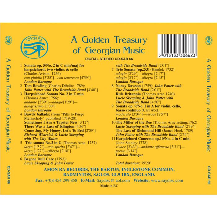 A Golden Treasury of Georgian Music: The Broadside Band, London Baroque