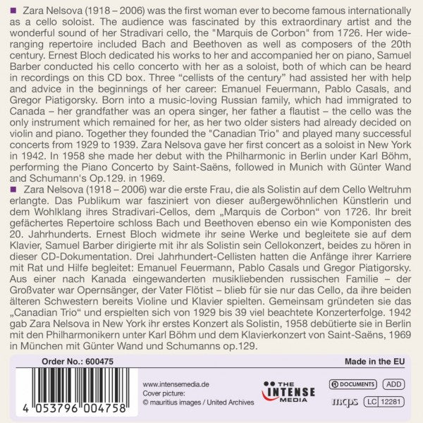 ZARA NELSOVA: THE CELLO QUEEN (10 CDs)