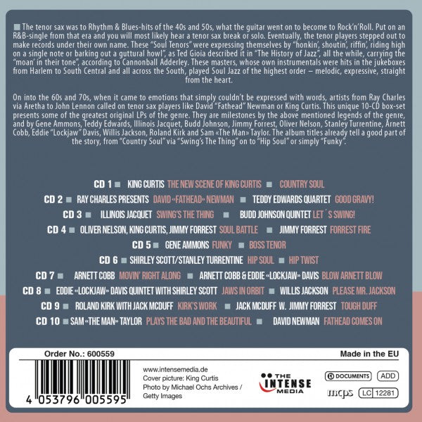 SOUL TENORS: FROM KING CURTIS TO GENE AMMONS - MILESTONES OF JAZZ LEGENDS (10 CDS)