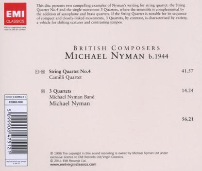 Nyman: String Quartet No. 4, Three Quartets - CAMILLI QUARTET / MICHAEL NYMAN BAND