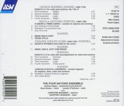 HANDEL & PORPORA: The Rivals - The Four Nations Ensemble