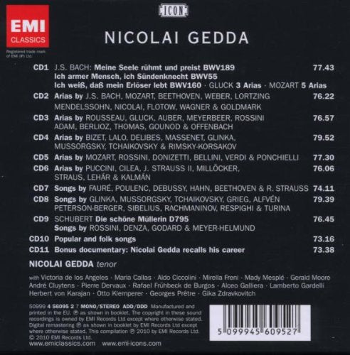 Nicolai Gedda: ICON - Lyric Poet Of The Tenor Voice (11 CDs)