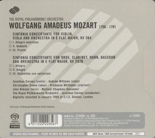 Mozart: Sinfonia Concertante for Violin, Viola and Orchestra KV364; Sinfonia Concertante for Oboe, Clarinet, Horn, Bassoon and Orchestra KV 297b - Royal Philharmonic Orchestra (Hybrid SACD)