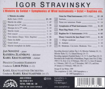STRAVINSKY: L'histoire Du Soldat; Octet; Ebony Concerto; Ragtime; Symphony of Wind Instruments Prague Chamber Harmony, Libor Pešek