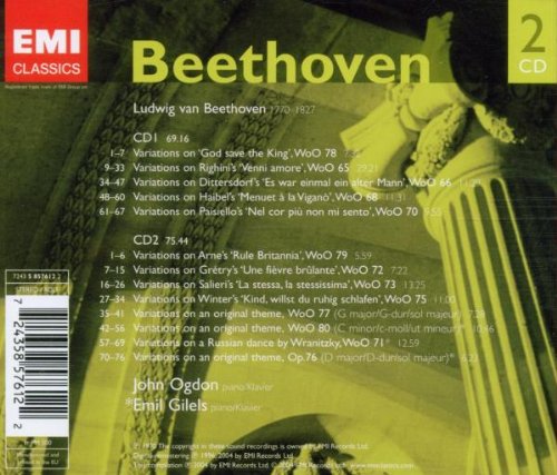 Beethoven: Variations For Piano - JOHN OGDON, EMIL GILELS
