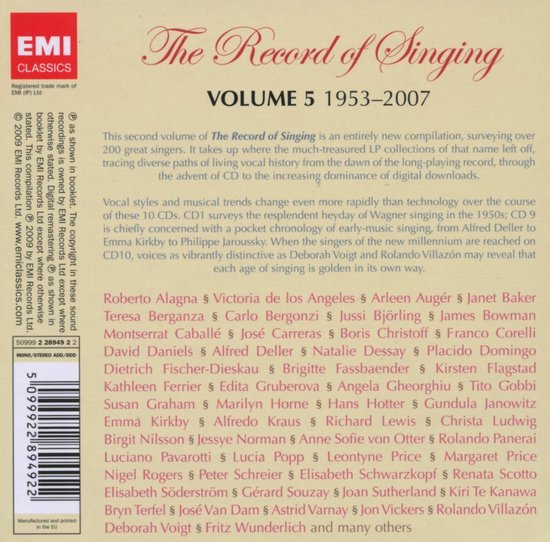 The Record Of Singing, Vol. 5 - From the LP to the Digital Era (10 CDs)