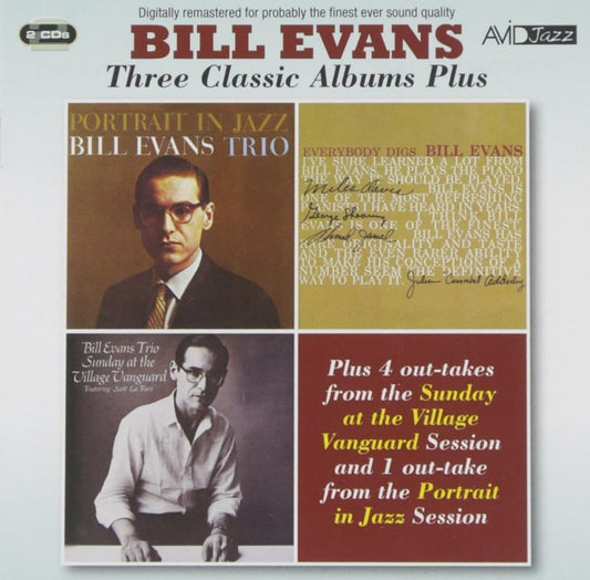 BILL EVANS - Three Classic Albums Plus (Portrait In Jazz / Everybody Digs Bill Evans / Sunday At The Village Vanguard) 2 CDs
