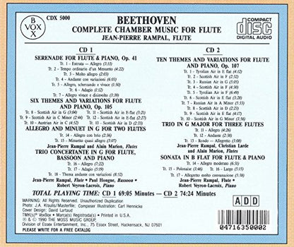 BEETHOVEN: CHAMBER MUSIC FOR FLUTE - JEAN-PIERRE RAMPAL, ROBERT VEYRON-LACROIX (2 CDS)