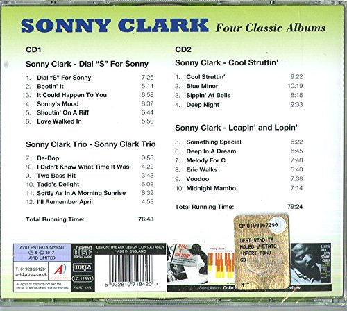 SONNY CLARK - Four Classic Albums (Dial 's' For Sonny / Sonny Clark Trio / Cool Struttin' / Leapin' And Lopin')