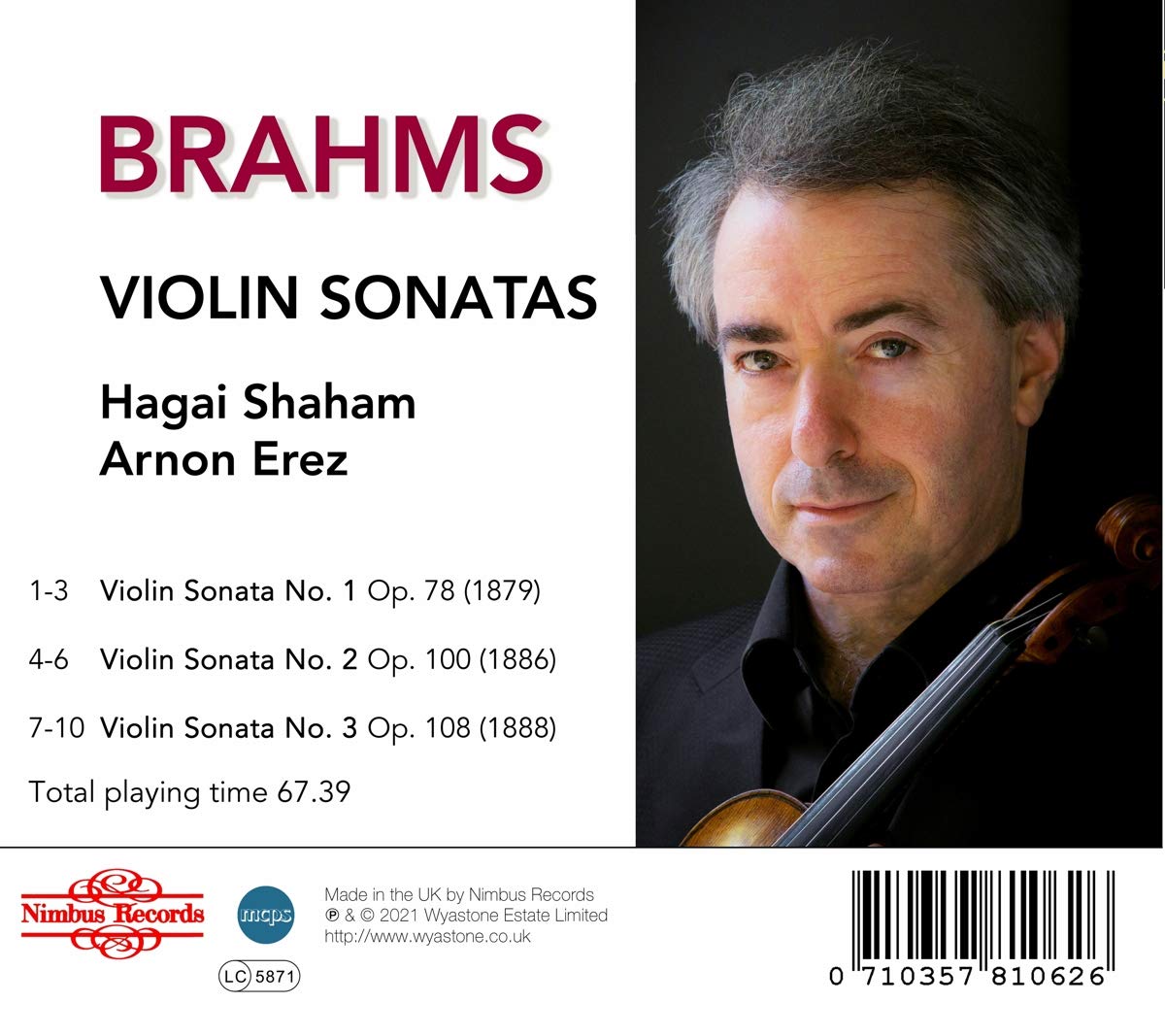 Brahms: Violin Sonatas - Hagai Shaham, Arnon Erez