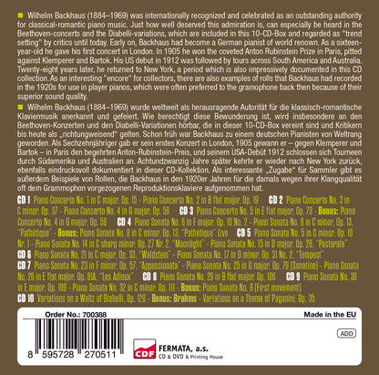 BEETHOVEN: SONATAS & VARIATIONS - WILLIAM BACKHAUS (10 CDS)