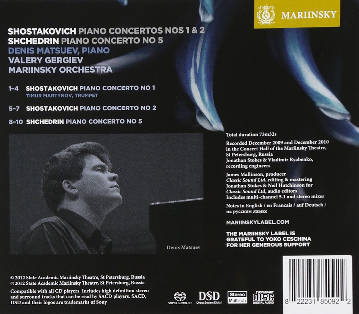 Shostakovich: Piano Concertos Nos. 1 & 2 - DENIS MATSUEV / VALERY GERGIEV / MARIINSKY ORCHESTRA (HYBRID SACD)
