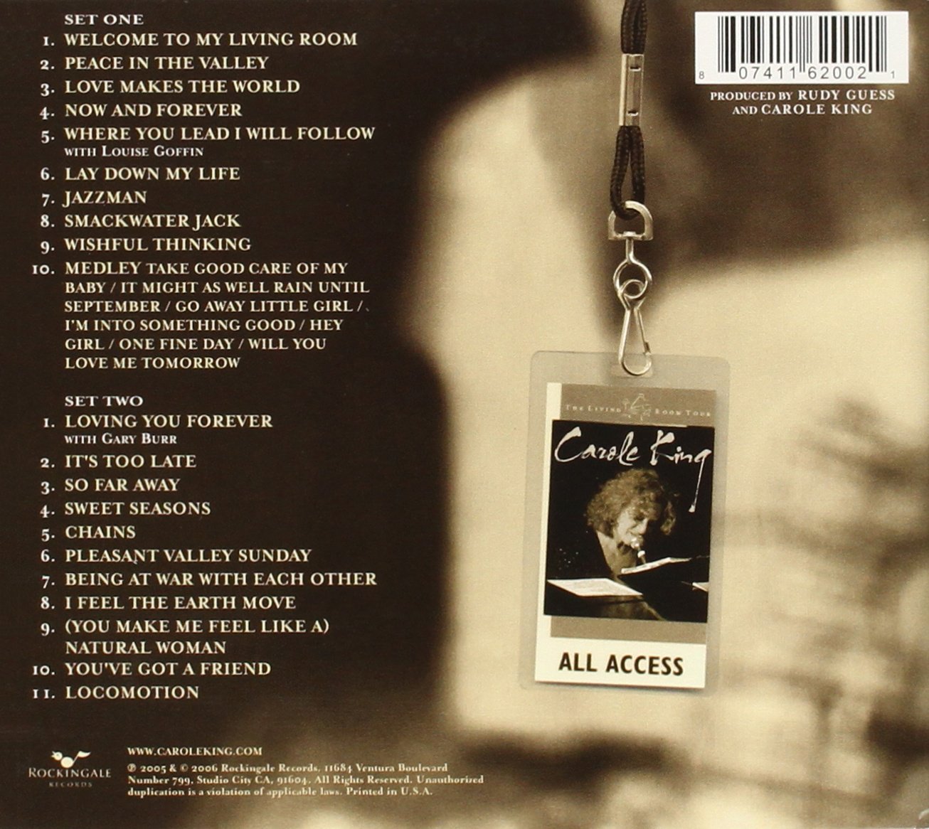 CAROLE KING: The Living Room Tour (2 CDS)