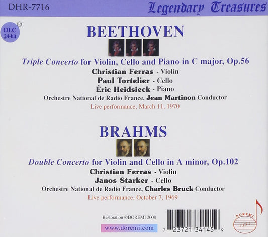 Beethoven: Triple Concerto; Brahms: Double Concerto - Ferras / Tortelier / Starker