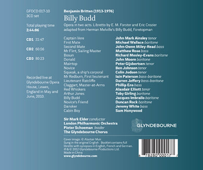BRITTEN: Billy Budd - John Mark Ainsley, Jacques Imbrailo, Phillip Ens, London Philharmonic Orchestra (3 CDS)