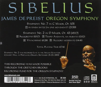 SIBELIUS: Symphonies Nos. 2 & 7- Oregon Symphony, James dePriest