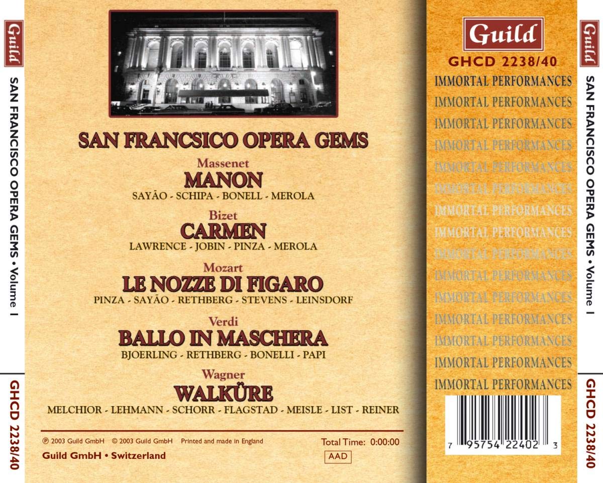 San Francisco Opera Gems, Volume 1 (3 CDs)