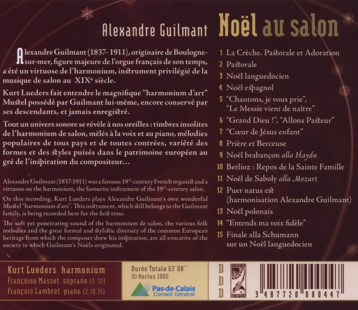 GUILMANT: Noel au salon - Francoise Masset, Francois Lambret, Kurt Lueders, Mustel d'Alexandre Guilmant