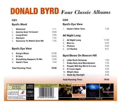 DONALD BYRD - Four Classic Albums (Byrd's Word / Byrd's Eye View / All Night Long / Byrd Blows On Beacon Hill)