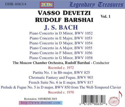 Bach: Piano Concertos, Solo Keyboard Works - Vasso Devetzi, Rudolf Barshai (2 CDs)