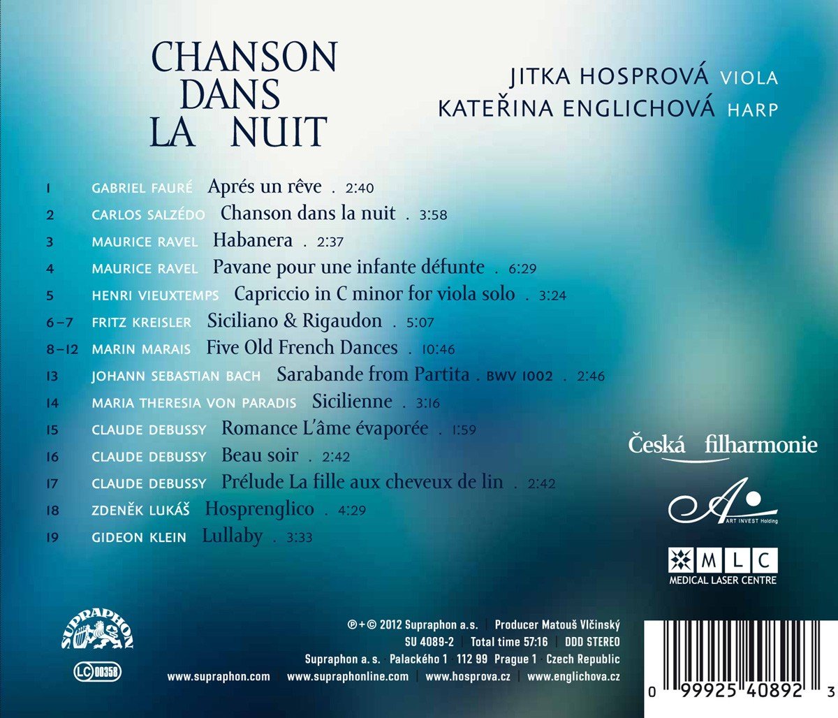 Chanson dans la nuit Music for viola and harp (FAURE/SALZEDO/RAVEL/VI