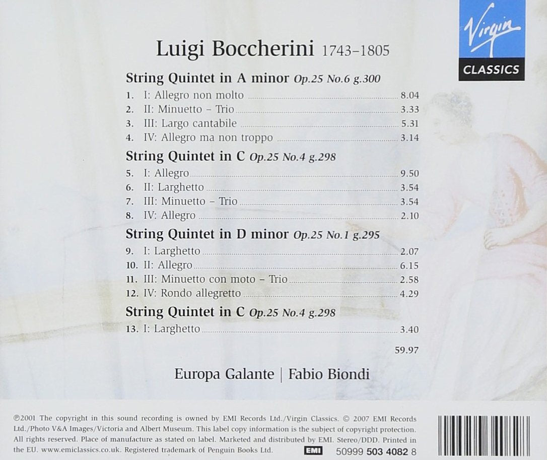 Boccherini: String Quintets - FABIO BIONDI, EUROPA GALANTE