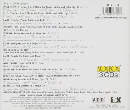 FRENCH TRIOS & QUARTETS - CAECILIAN TRIO, NEW HUNGARIAN QUARTET & LOWENGUTH (3 CDs)