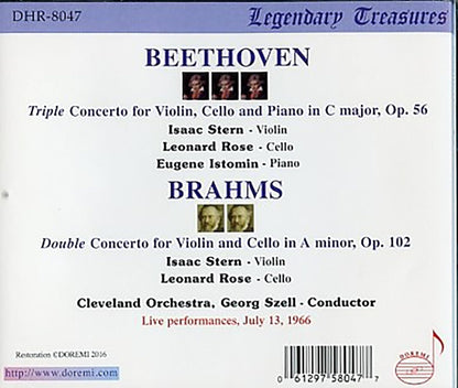 BEETHOVEN: Triple Concerto; BRAHMS: Double Concerto - Stern / Rose / Istomin Trio, Cleveland Orchestra