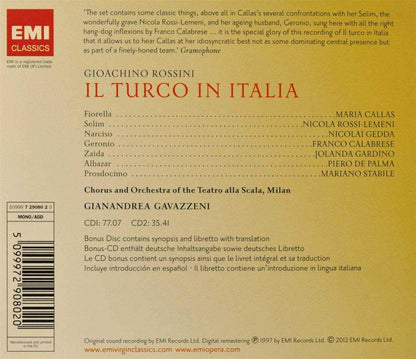 Rossini: Il Turco In Italia - CALLAS / ORCH DEL TEATRO ALLA SCALA / GAVAZZENI (2 CDS)