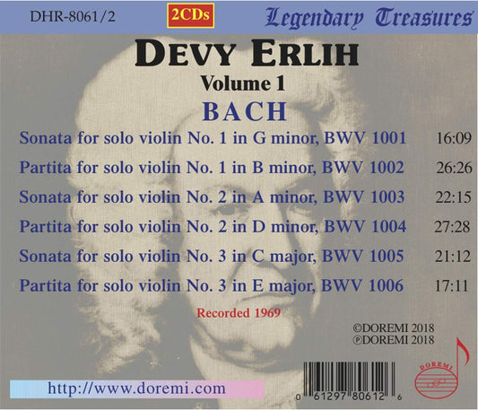 DEVI ERLIH COLLECTION, Vol. 1 - Bach: 6 Sonatas & Partitas (2 CDs)