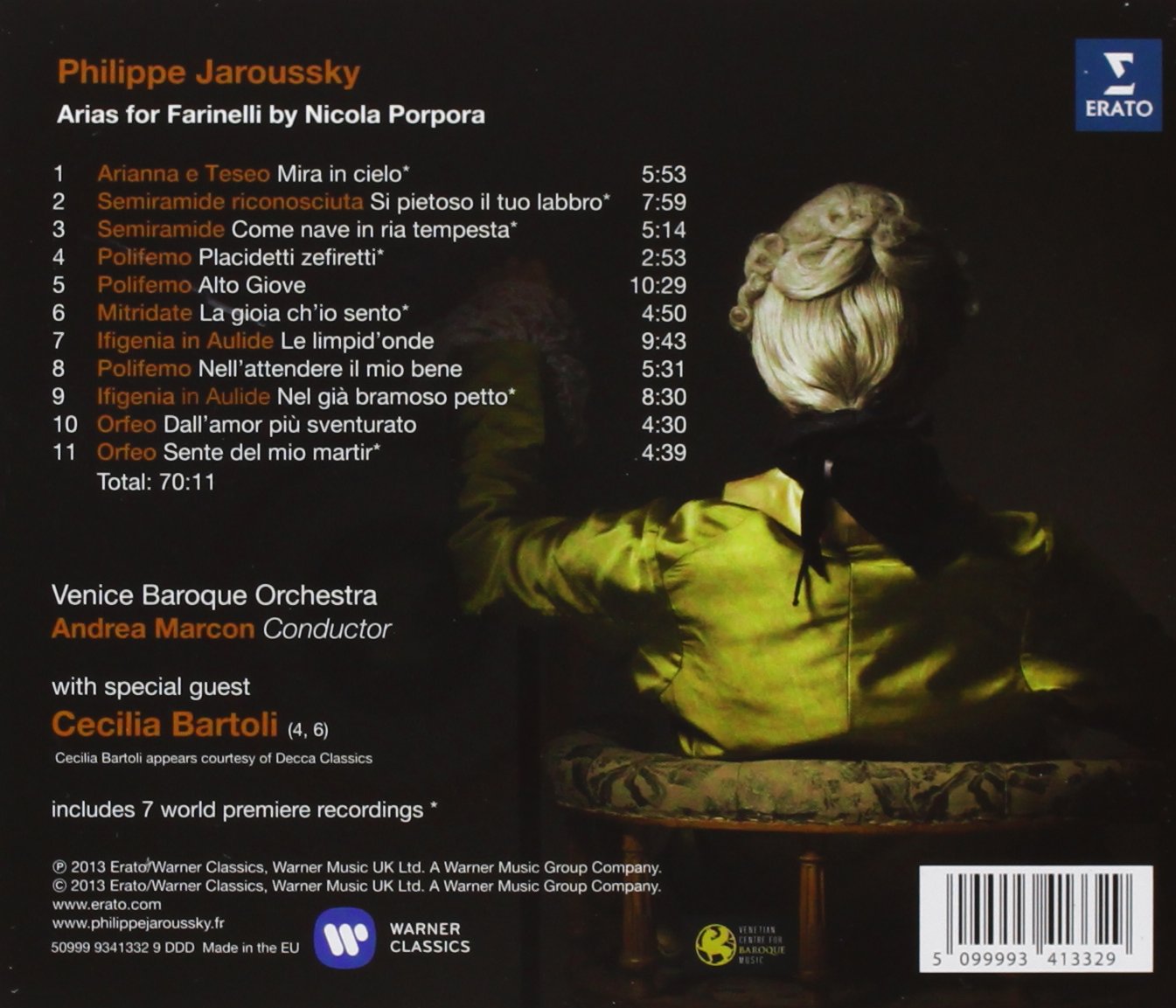 Philippe Jaroussky: Farinelli (Porpora Arias) - Venice Baroque Orchestra, Andrea Marcon, Cecilia Bartoli