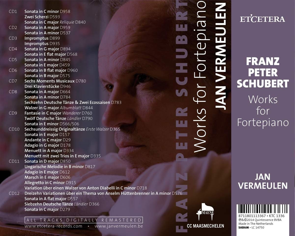 Schubert: Complete Works for Pianoforte, Vol. 1-6 - Jan Vermeulen (12 CDs)