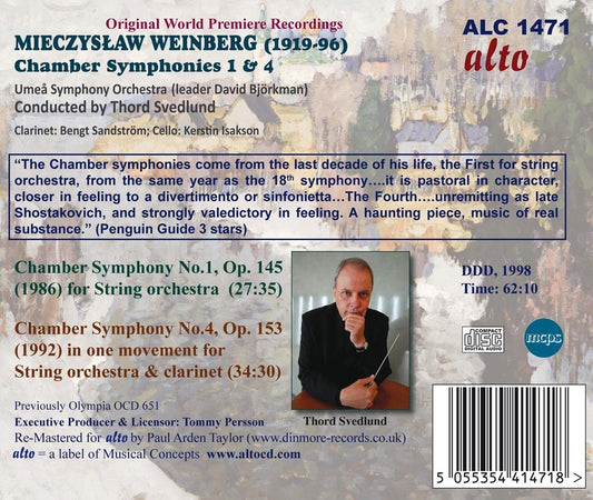 WEINBERG: Chamber Symphonies 1 & 4 - Umeå Symphony Orchestra, Thord Svedlund (CD + FREE MP3)