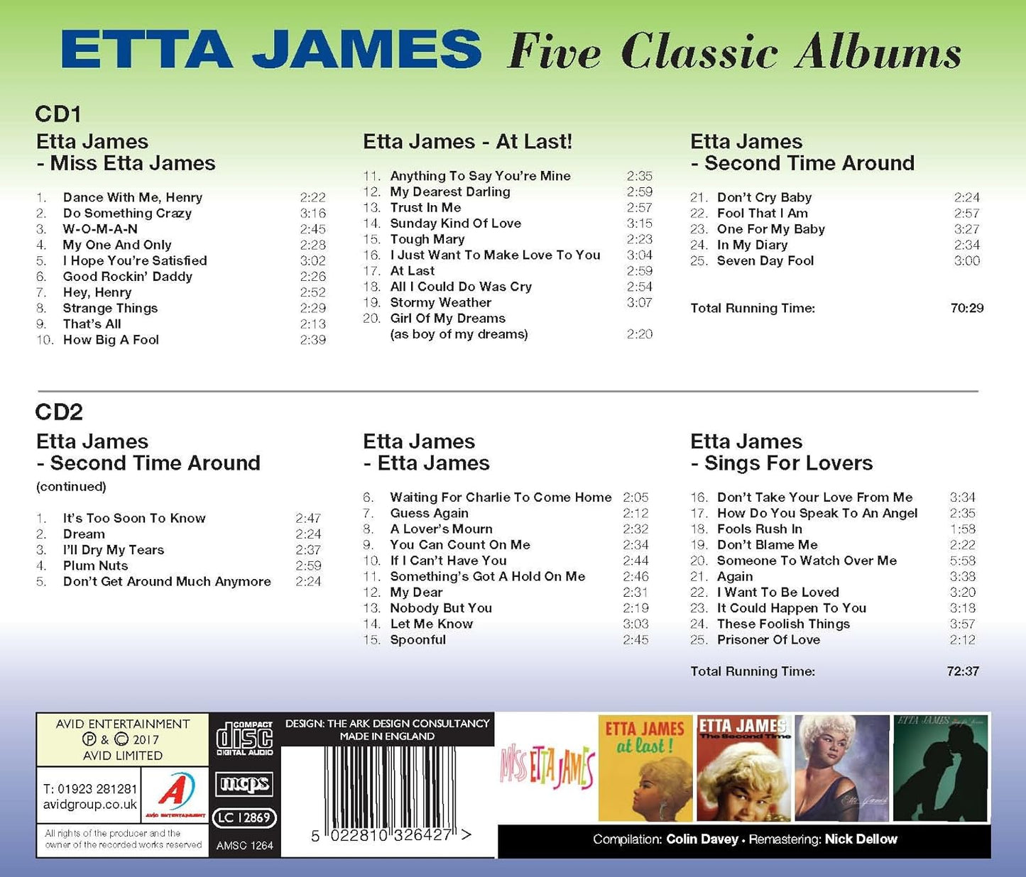 ETTA JAMES - Five Classic Albums (2 CDS)
