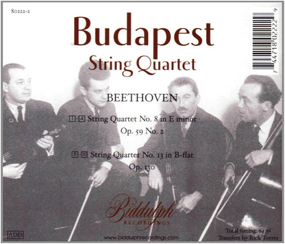 Beethoven: String Quartet No. 8 and No. 13 - Budapest String Quartet