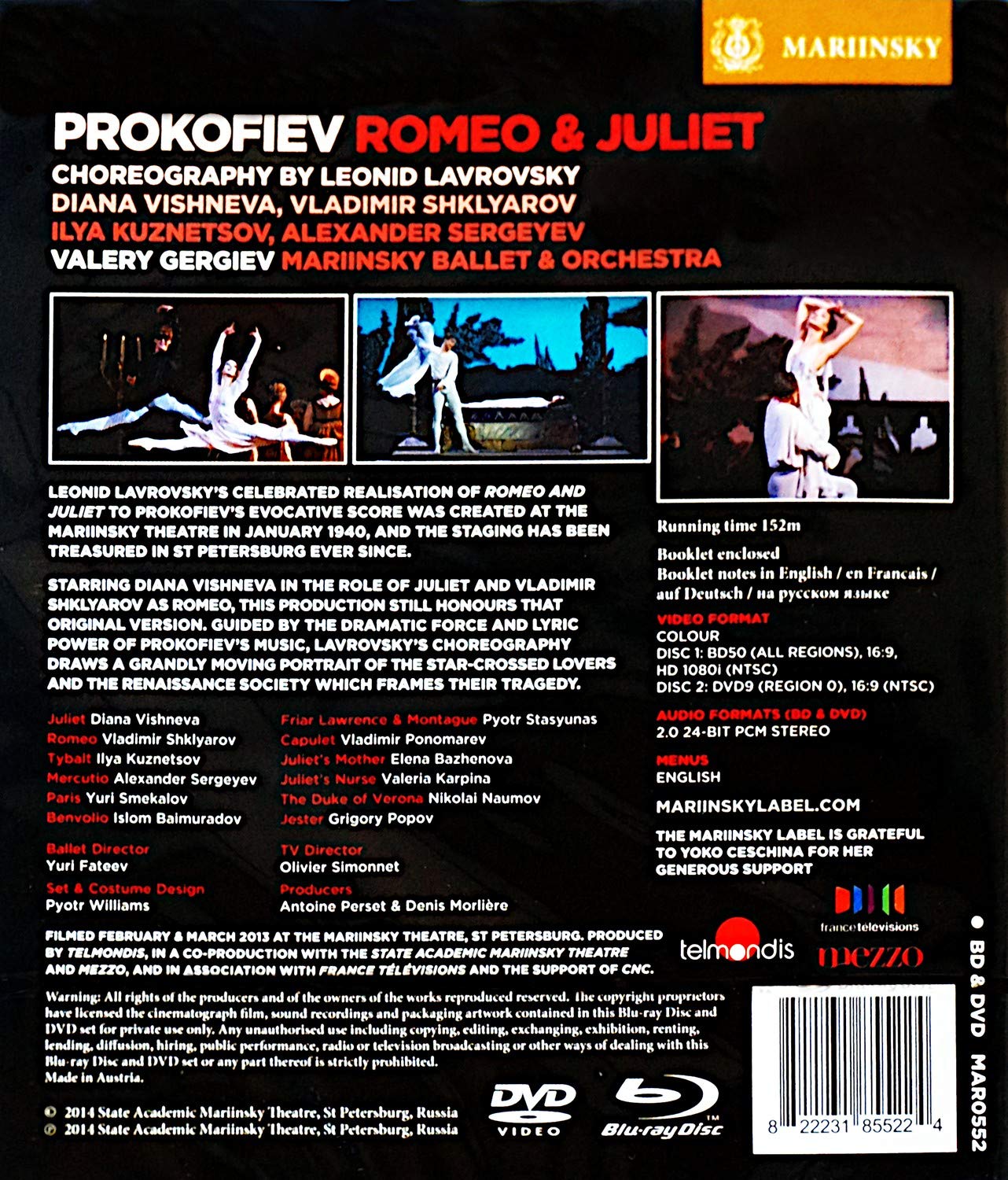 Prokofiev: Romeo & Juliet, Op. 64 - MARIINSKY BALLET AND ORCHESTRA, GERGIEV (BluRay + DVD)