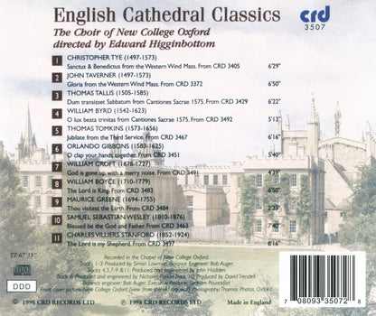 ENGLISH CATHEDRAL CLASSICS - CHOIR OF NEW COLLEGE, OXFORD, EDWARD HIGGINBOTTOM