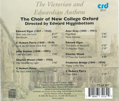 THE VICTORIAN AND EDWARDIAN ANTHEM: NEW COLLEGE OXFORD, EDWARD HIGGINBOTTOM