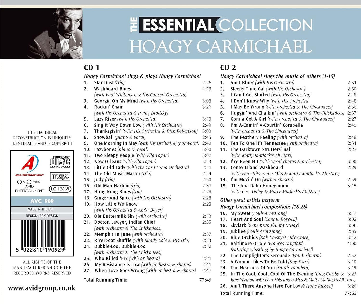 HOAGY CARMICHAEL - The Essential Collection (2 CDs)