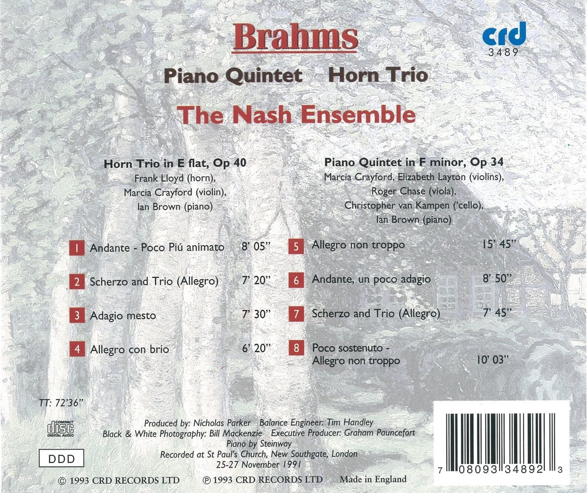 Brahms: Piano Quintet In F Minor; Horn Trio - Nash Ensemble